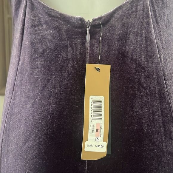 Donna Karan NY Jewel Low Back Velvet Gown in Purple, NWT, Size 10 - Picture 11 of 12